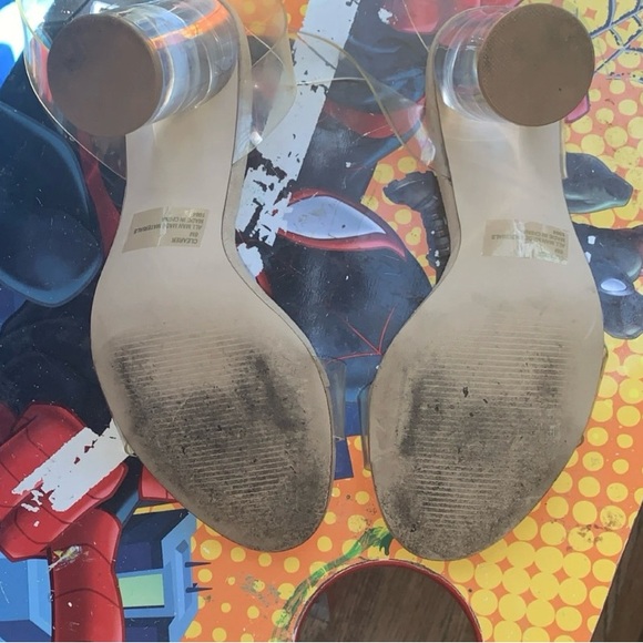 Steve Madden Clear-Strap Tan Heels - Picture 3 of 4